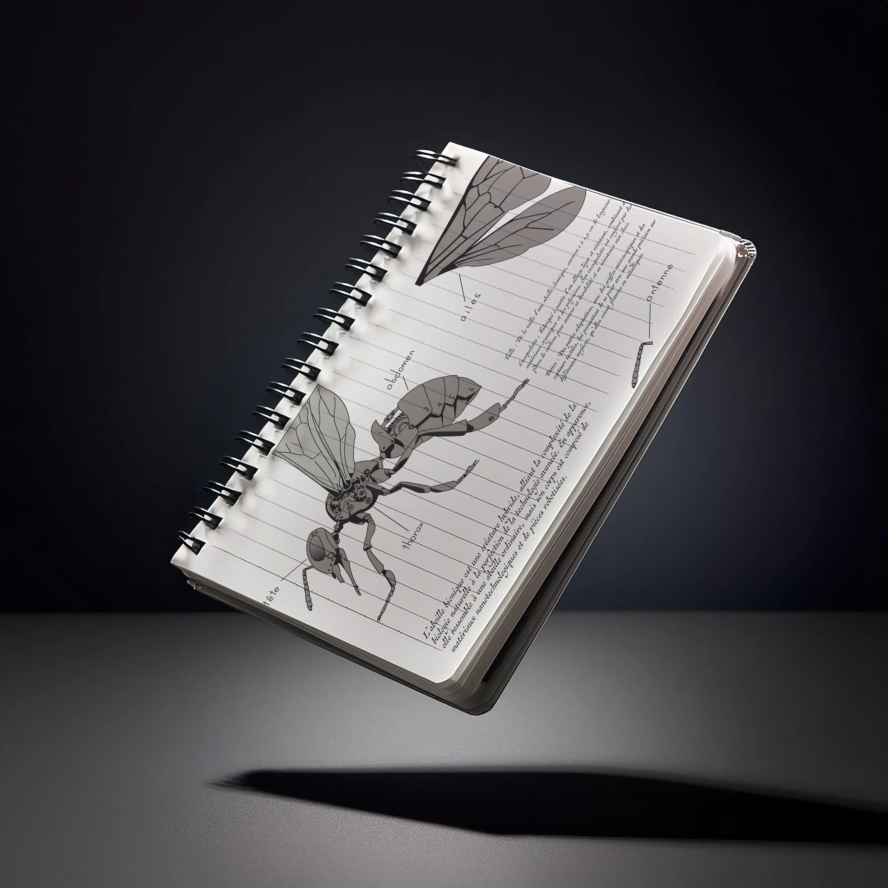 Livre avec un schéma d'abeille dessus